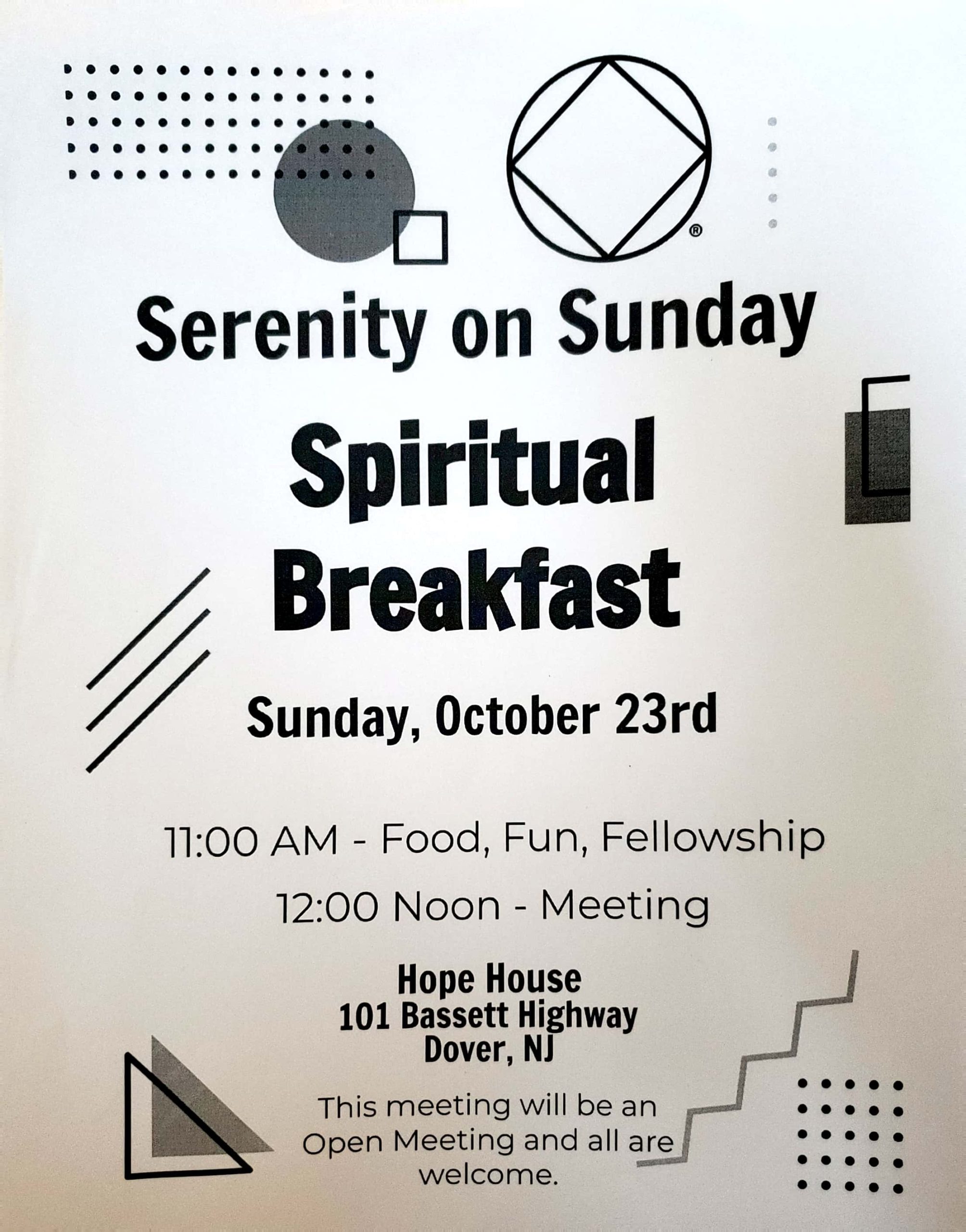 Serenity on Sunday Spiritual Breakfast @ Hope House