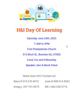 H&I Day Of Learning @ First Presbyterian Church
